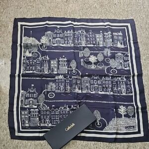 Iconic Garfinckels Vintage Navy Blue Scarf With Original Box. Washington DC
